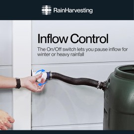 Rain Harvesting QuickFit Diverter, Rectangular Downspout Diverter for Rain Water Collection System, Fits 2" x 3" Rectangular Pipe