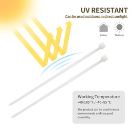 Small Zip Ties,White Zip Ties 4 Inch 100 Pack, Nylon Cable Ties Self Locking Tie Straps, Heavy Duty clear zip ties, Tiny Cable Ties for Indoor and Outdoor by OSXCAUES (4" White)