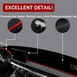 Dash Cover for Honda CR-V CRV Accessories 2023 2024 2025 Dashboard Cover Center Console Dash Mat Carpet Protector Sunshield No Glare Non-Slip Pad Custom Fit, Red Trim