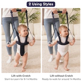 Ocanoiy Baby Walking Helper, Handheld Harness, Infant Toddler Walker Assistant Belt, Standing Support for Babies 8-16 Months (Dark Blue)