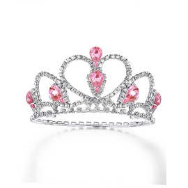 Lovelyshop Pet Series Pink Gem Rhinestone Dog/Cat Tiara Crown for Costume Hair Accessories -Small Size
