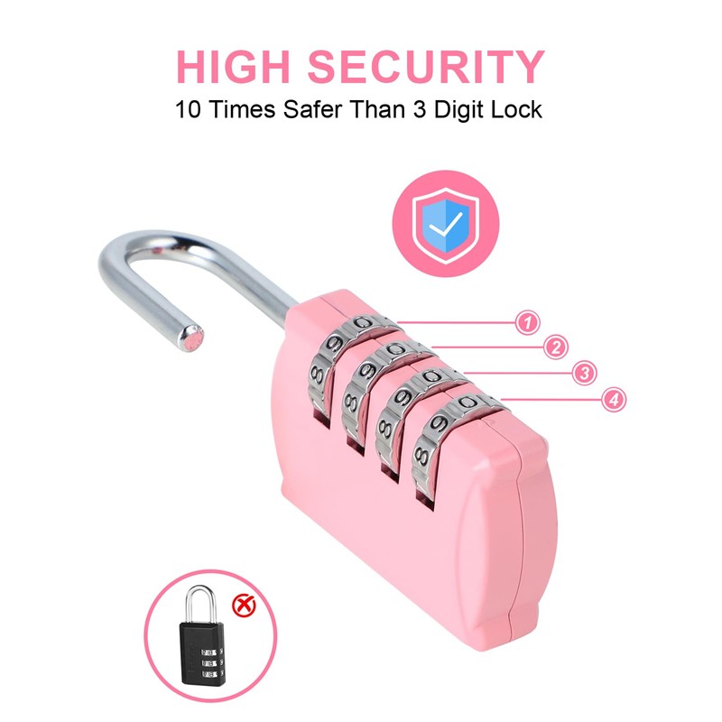 DELSWIN Small Combination Lock for Locker, 4-Digit Mini Combo Lock