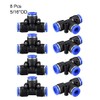 sourcing map Plastic Tee Push to Connect Tube Fittings 8mm