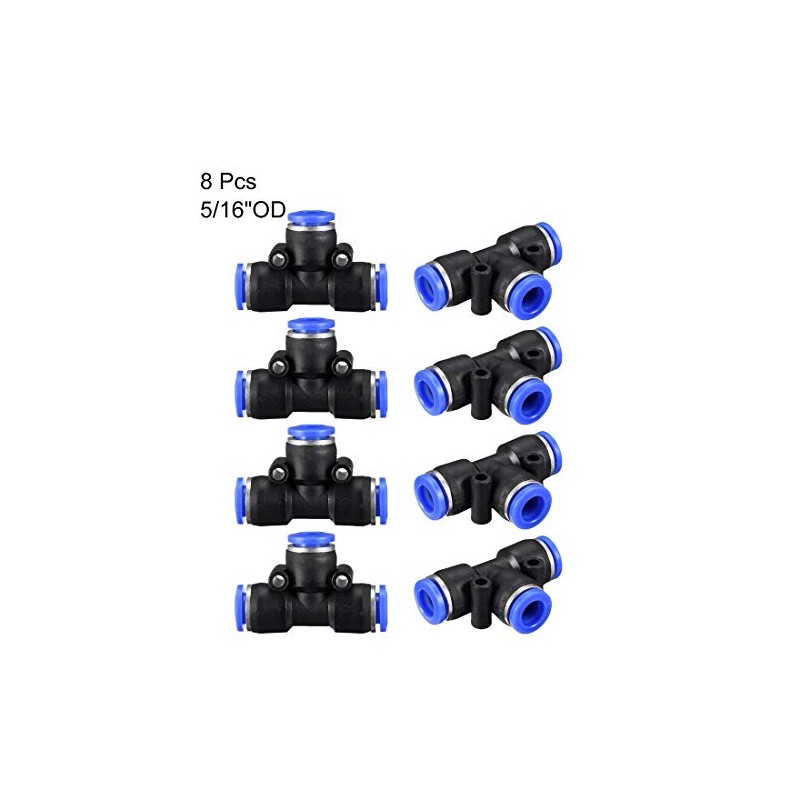 sourcing map Plastic Tee Push to Connect Tube Fittings 8mm