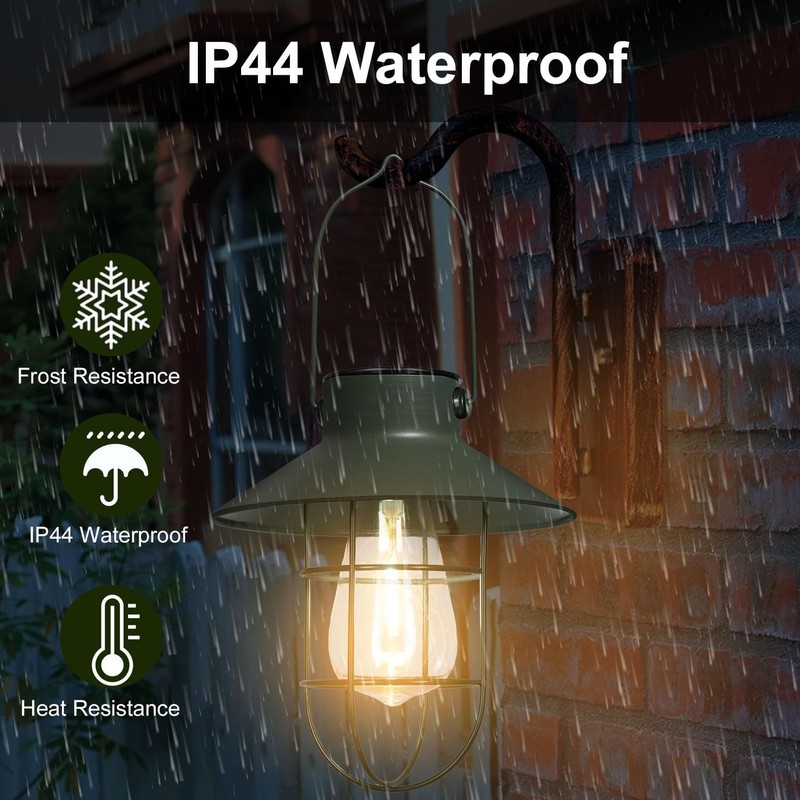 pearlstar Solar Lanterns Outdoor Metal Solar Powered Hanging Lights Waterproof