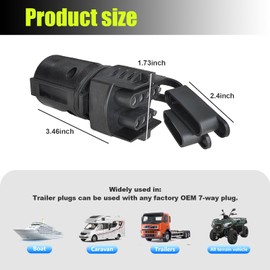 Dickno Trailer Plug Adapter, 7 Pin to 4 and 5 Flat Blade Trailer Connector, Universal 2-in-1 Design Flat Blade Plug, Automotive Accessories for Trailer RV Boat