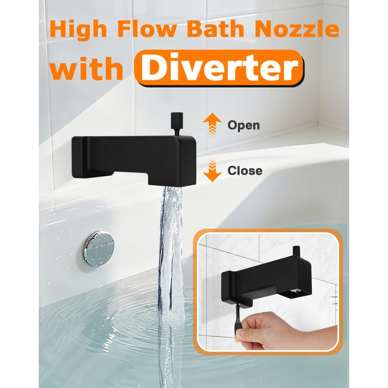 Compatible with moen T2473epbl Matte Black Shower Trim Kit, Genta