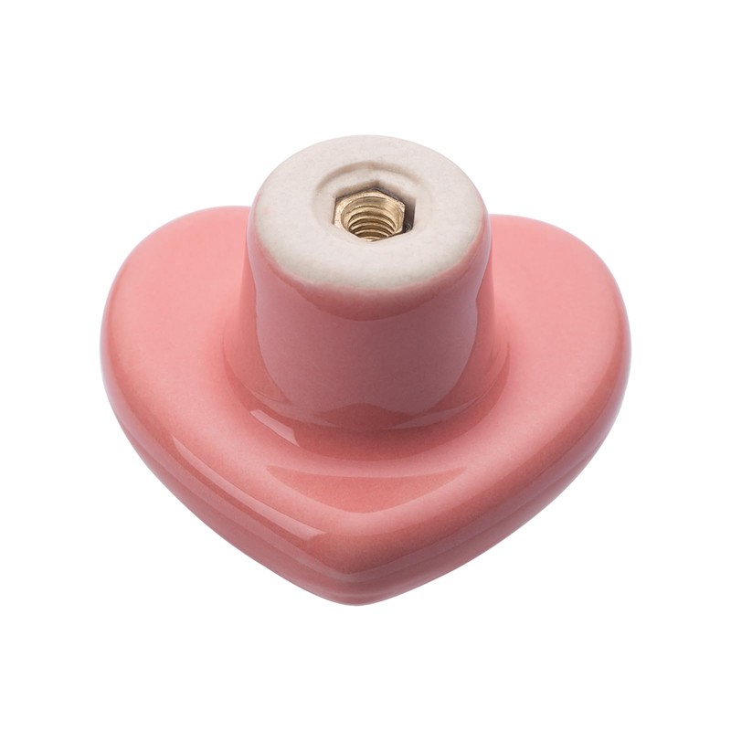 NAKUPENDA Pack of 6 Furniture Knobs Heart Shape Ceramic Cabinet