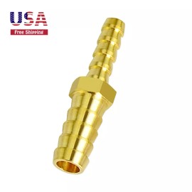 sashow Brass Hose Barb Reducer Fitting Adapter 3/8 Inch to 1/4 Inch Barb Hose ID