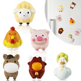 Animals Fridge Magnets for Toddlers Refrigerator Magnets for Whiteboard Cabinet Locker Set of 6 Cute Resin Animals Decorative Magnets for Classroom Kitchen Office Cabinets and Dishwasher