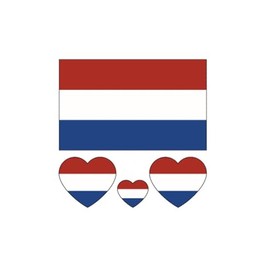 ZPDNURZL 10 Sheets Netherlands Holland Flag Tattoos Stickers 40 Pcs Waterproof Sweat Sports National Flag Removable Fake Tattoos