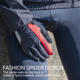 ROCKBROS Cycling Gloves for Men Mountain Bike Gloves Bicycle Gloves SBR Pad Anti-Slip Road Riding Gloves for Spring, Autumn Breathable Sports Gloves