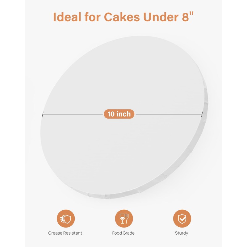 Kootek Cake Boards Drums 10 Inch Round, 1/2" Thick Professional
