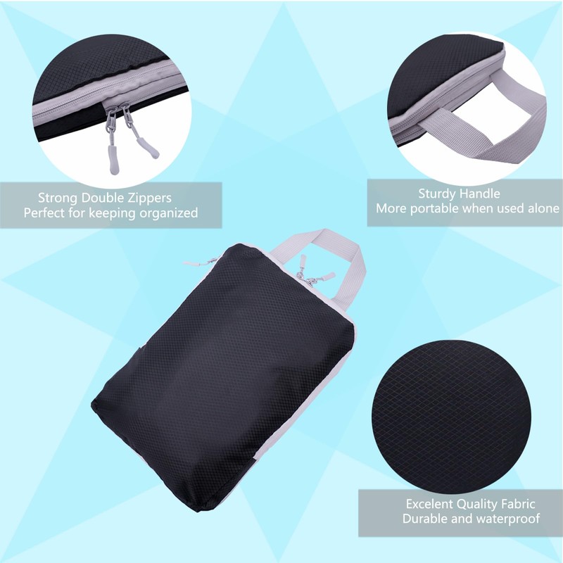 Compression Packing Cubes Set Extensible Travel Luggage Organiser Bags for