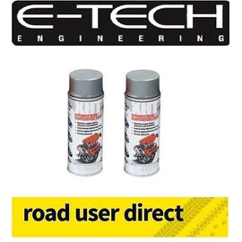 2 X Cans Of E-Tech 400ml XHT VHT Very High Temperature Paint - SILVER