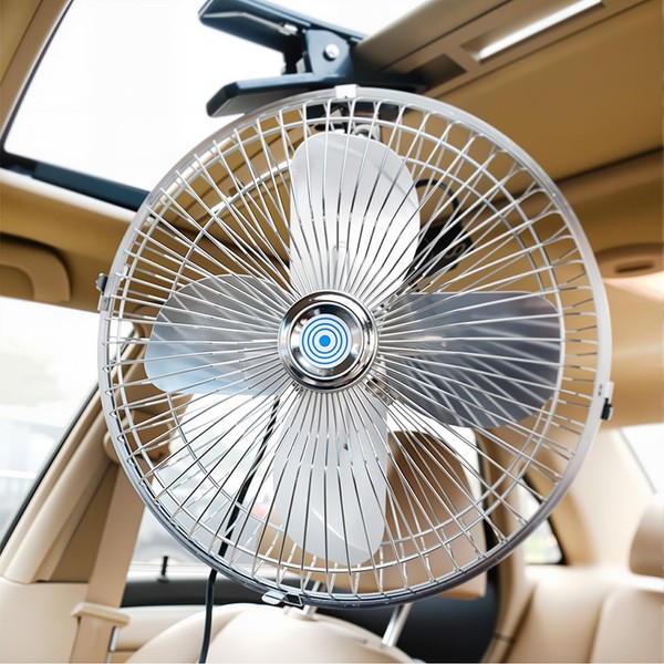 Hirritale 12V Clip On Fan for Car RV Camping，10 Inch