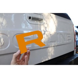 LimitlessParts Rear Tailgate Letters Compatible with 2024 2025 Ridgeline 1/16" ABS Plastic with Adhesive- Orange