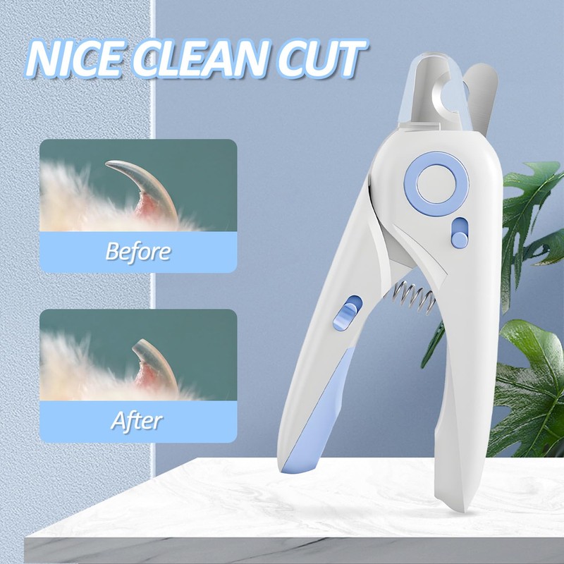 OWill Cat Nail Clippers with Safety Guard LED Light, Safe