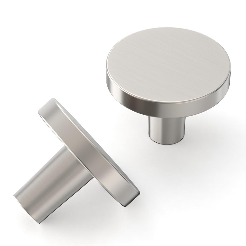 Amerdeco 10 Pack Brushed Satin Nickel Cabinet Knobs Single Hole