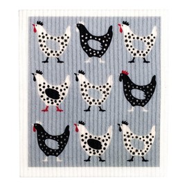 Retro Kitchen Compostable Sponge Cloth - Hens, 1 Cloth