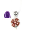 Four Leaf Clover with Red Brown Tint Charm Snake Chain