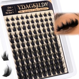 Manga Lash Clusters with Spikes Thick Volume Eyelash Clusters Wispy Spiky Lash Extension Fluff 10-18mm Anime Cluster Eyelash Extensions DIY Mega Eyelash Extension 120Pcs by YDAGKH