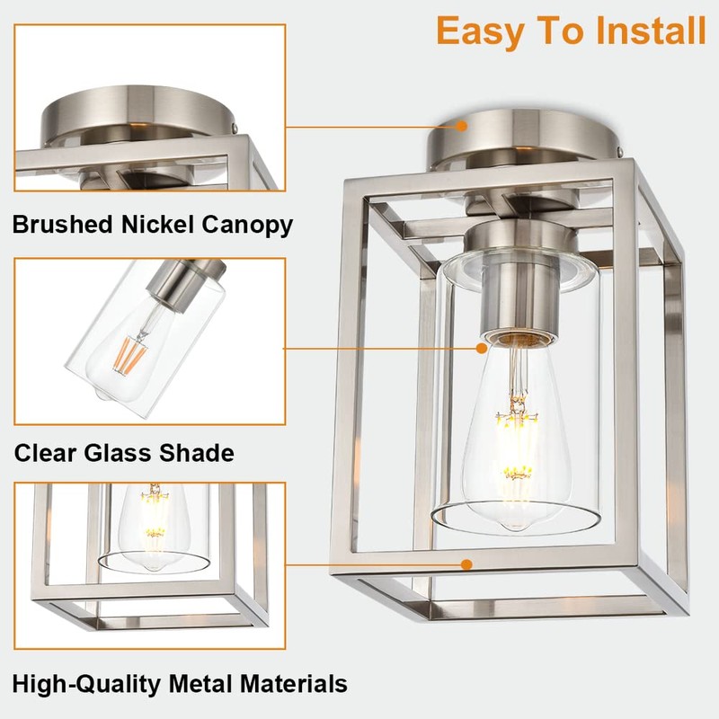 VINLUZ 1 Light Classic Semi Flush Mount Ceiling Light in