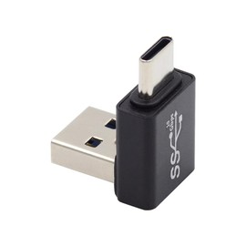 NFHK Up Angled USB3.0 Type A Male to USB 3.1 Type C Male Data 10Gbps Charge Adapter 90 Degree for Laptop Phone
