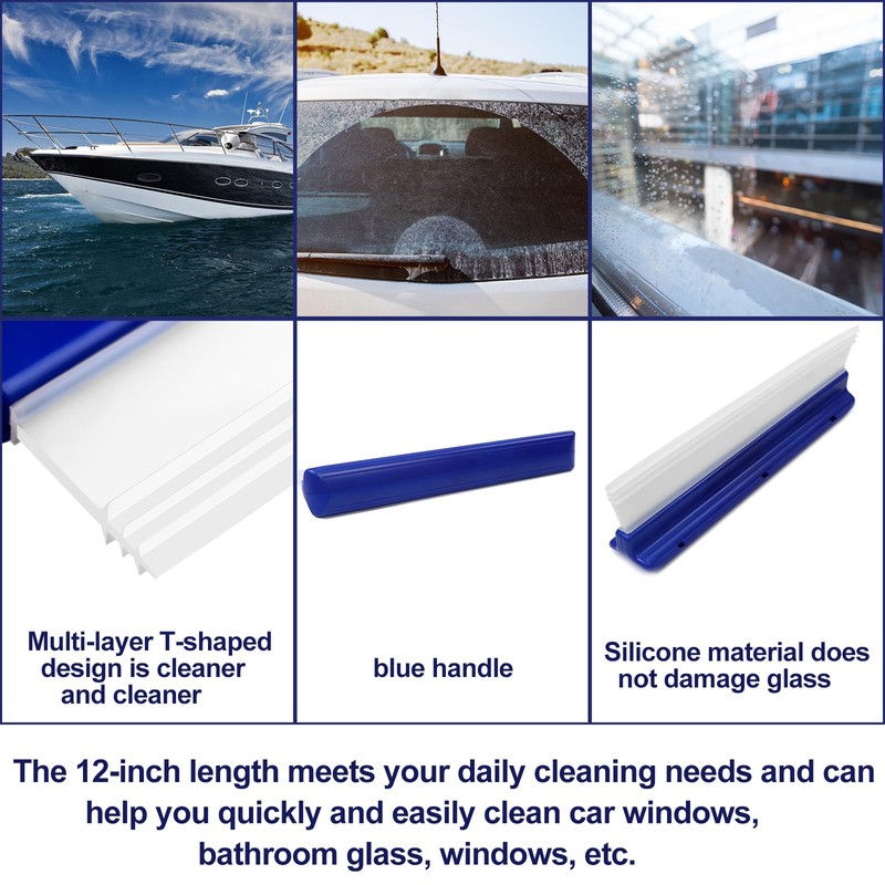 2pack 12.2 Inch Car Drying Squeegee Water Blade Professional Automotive