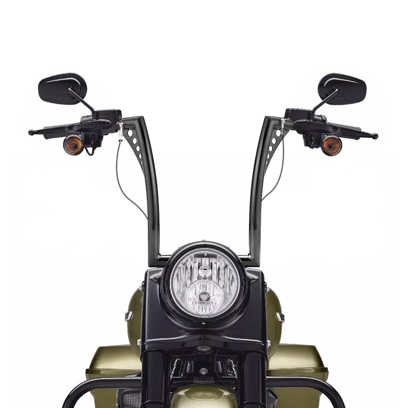 WSays Gloss Black 10" Rise Ape Hangers Handlebar 1-1/4" Diameter