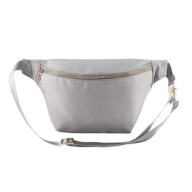 YogoRun - Bolsa cruzada de nailon resistente al agua para la cintura con aprobación del estadio, Gris, Large, Internacional