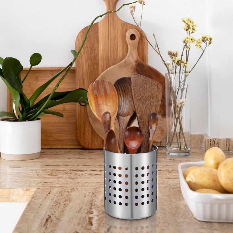 mekueeex Metal Utensil Holder Set, Small SUS401 Steel Utensil Holder