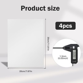 Pack of 4 ABS Plastic Plates, 30 x 20 cm Laser Blanks for Engraving, Laser Engraving Plate, Laser Engraving Material for Name Plate Front Door, Engraving Plate for DIY Cutting