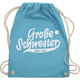 Shirtracer - Gym Bag Backpack - Siblings Brother and - Big Sister Since 2024, 3 Light Blue