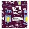 AVFC Double Duvet Football Club Patch Bedding Cover Set, Multicoloured,