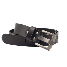 NK Belt GmbH Men's Leather Belt Made of Buffalo Leather, Black, Made in Germany, Suit Jeans Belt, 38 mm Wide, black