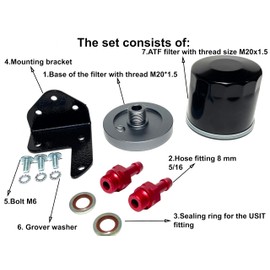 Universal Bracket - Spacer F01 8 mm 5/16 for CVT variator filter with ATF filter M20x1.5 Remote CVT Oil Filter Mount, It can be installed on a car, SUV, truck or special equipment