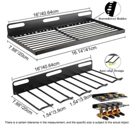 TMQZLN Resin Shelf Accessory Outdoor Sheds Storage, 16" x 8" x 2", for Suncast Select Outdoor Shed Models Black, 2-Pack