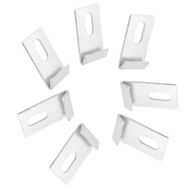 10pcs Greenhouse Base Clips,Sturdy Sliver Metal Fixings Attaches Kits Base Clips Sliver Metal J Fixings Attaches Kit Tool for Greenhouse Glass Window Universal Brackets Fixings Hook Tool