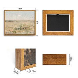 Roslynity Framed Canvas Wall Art Vintage Print Oil Paintings Meadow Landscape Summer Country Soft Green Pastel Retro Aesthetic Artwork for Home Living Room Bathroom Nursery Wall Decor (8"x10")