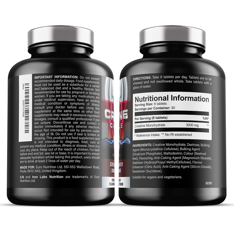 Chewable Creatine Tablets (Berry Flavour) - 3000mg Chewable Creatine Monohydrate