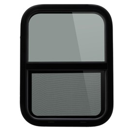 RecPro RV Teardrop Horizontal or Vertical Slide Window with Trim | Tinted Glass | Tempered | Made in the USA (Vertical, 18" x 29")