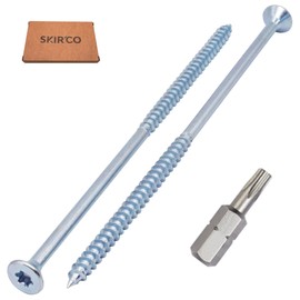 SKIR'CO Pack of 10 Galvanised Steel Wood Screws 6.0 x 150 mm Torx Countersunk Chipboard Screws Partial Thread