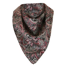 Historical Emporium Men's 100% Silk Paisley Neckerchief Black/Burgundy
