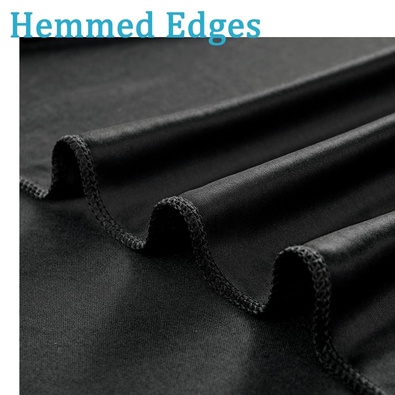 NSSONBEN 50ftx10ft Wrinkle Free Black Backdrop Curtains Panels for Parties,