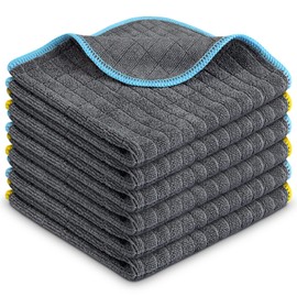 Airlab Microfiber Cleaning Cloths Streak Free Dust Rags for Glass Window Kitchen Cars Lint Free All-Purpose Reusable Household Cleaning Supplies, 30 x 30 cm, Pack of 6