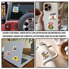 WESILY Pack 50 PCS Kangaroo Stickers Cartoon Cute Animal Waterproof Small Vinyl Decals Decor Water Bottles Laptop Phone Cup Scrapbooking Luggage Gifts Birthday for Teens Girls Boys Adults