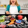 16PCS Pots and Pans Kitchen Toy Stainless Steel Pretend Play