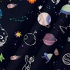 Outer Space Shower Curtain for Kids, Funny Cartoon Rocket Planet