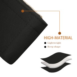 Soyizom Accesorios multipochette organizador de bolso para mujer, 2 paquetes de bolsas organizadoras para bolsas de pochette, bolsa organizadora en bolsa con llaveros y cremallera, color negro